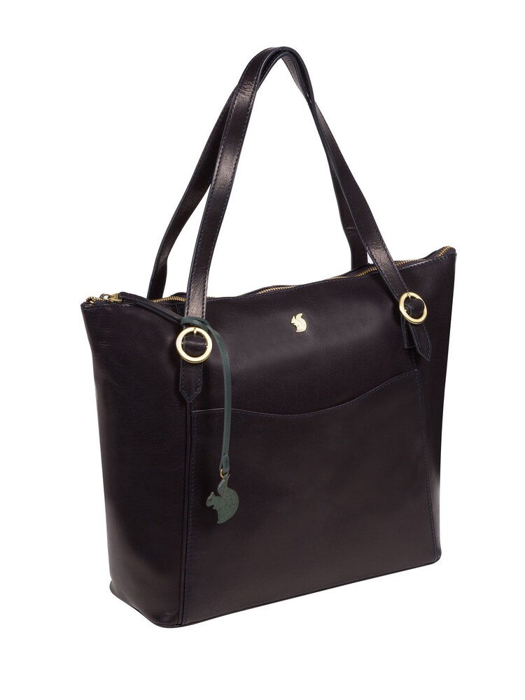 Granatowy - Conkca Mondo Leather Tote Bag - Image 5 of 6