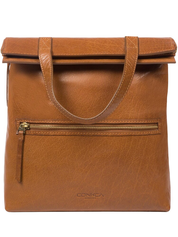 Conkca Anoushka Dark Tan Leather Backpack - Image 1 of 5