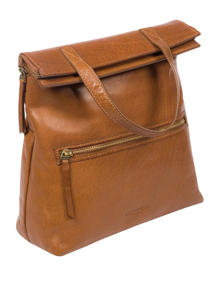 Conkca Anoushka Dark Tan Leather Backpack - Image 2 of 5