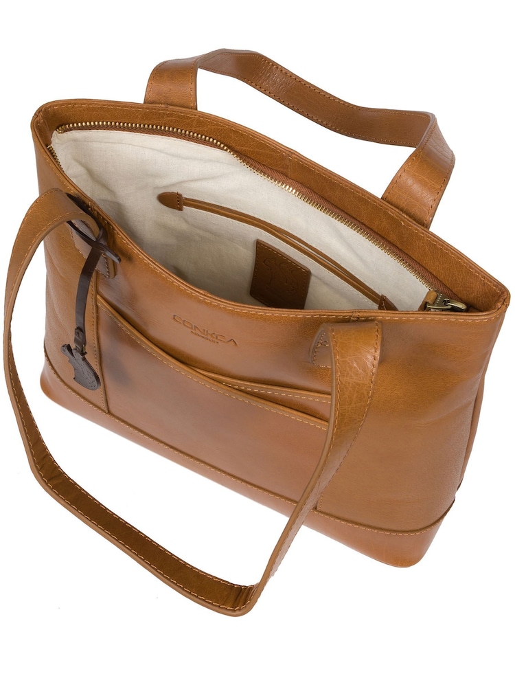 'Little Patience' Leather Tote Bag - Image 4 of 6