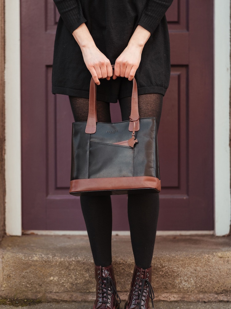 'Little Patience' Leather Tote Bag - Image 1 of 6