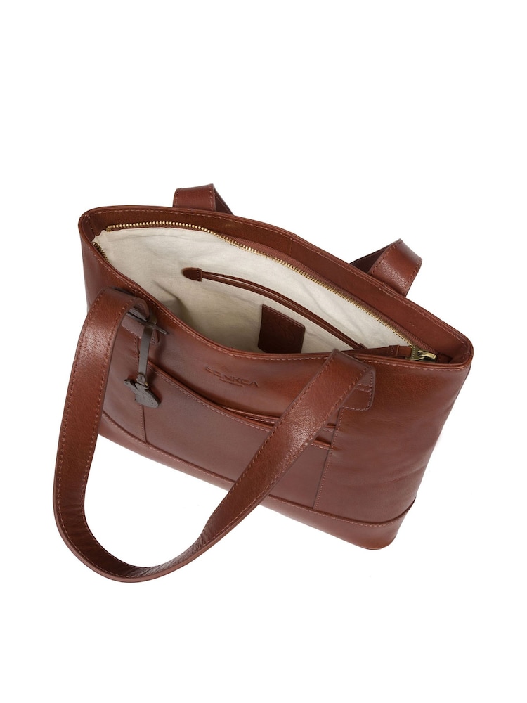 'Little Patience' Leather Tote Bag - Image 4 of 6