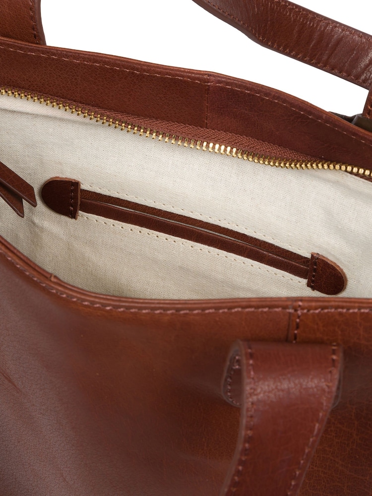 'Little Patience' Leather Tote Bag - Image 6 of 6
