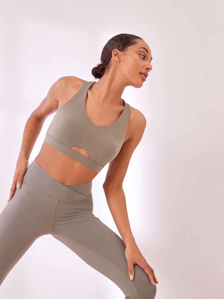 Kaki zelena - Izredno mehka odrezana majica Active Studio Sports - Slika 2 iz 9