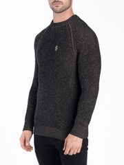 Luke 1977 Platinum Clay 100% Cotton Knitted Brown Jumper - Image 1 of 4