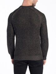 Luke 1977 Platinum Clay 100% Cotton Knitted Brown Jumper - Image 2 of 4