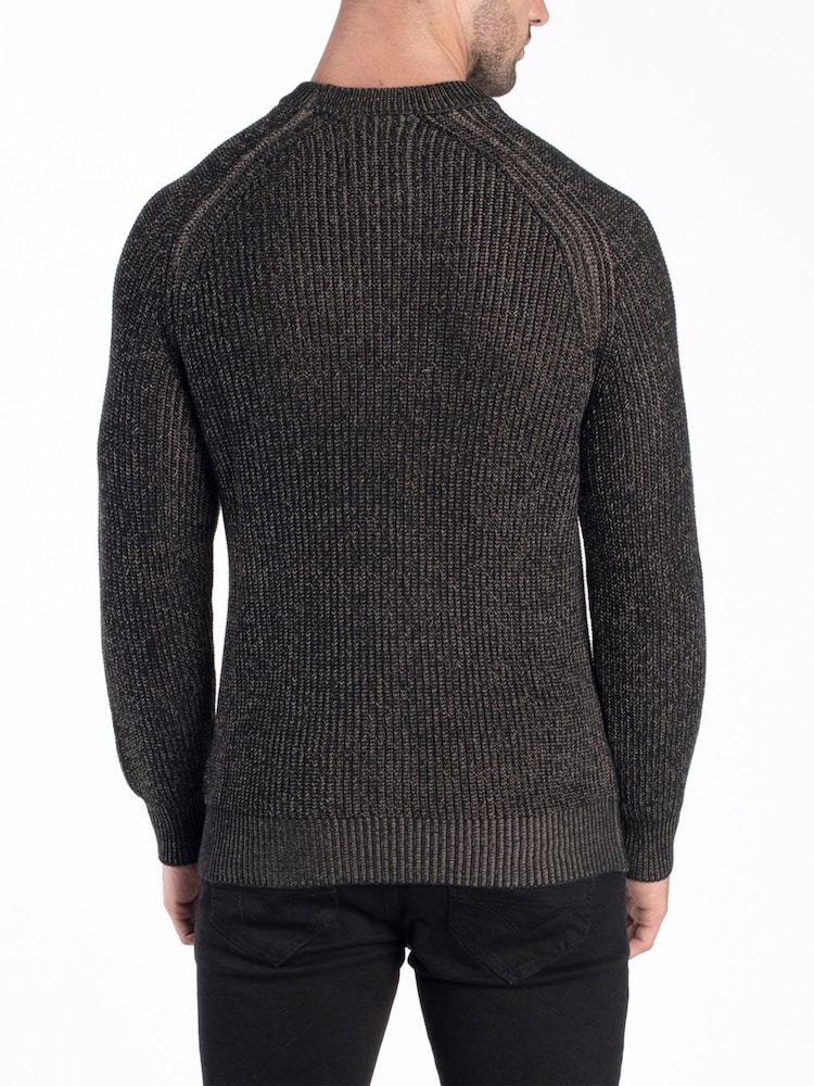 Luke 1977 Platinum Clay 100% Cotton Knitted Brown Jumper - Image 2 of 4