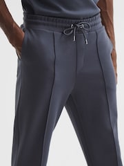 Reiss Airforce Blue Premier Interlock Jersey Drawstring Joggers - Image 4 of 6