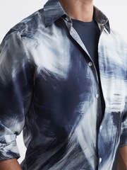 Reiss Navy/Multi Dissly Slim Fit Printed Shirt - Image 4 of 6