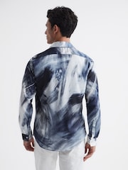 Reiss Navy/Multi Dissly Slim Fit Printed Shirt - Image 5 of 6