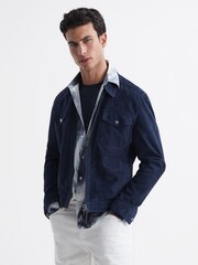Reiss Navy/Multi Dissly Slim Fit Printed Shirt - Image 6 of 6