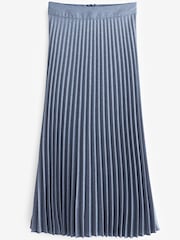 Marineblau/blau - Mittellanger, figurbetonter Faltenrock - Bild 5 von 5