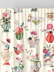 Cath Kidston Cream Cups And Vases Made To Measure 100% Cotton Curtains - Image 6 of 9