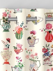 Cath Kidston Cream Cups And Vases Made To Measure 100% Cotton Curtains - Image 7 of 9