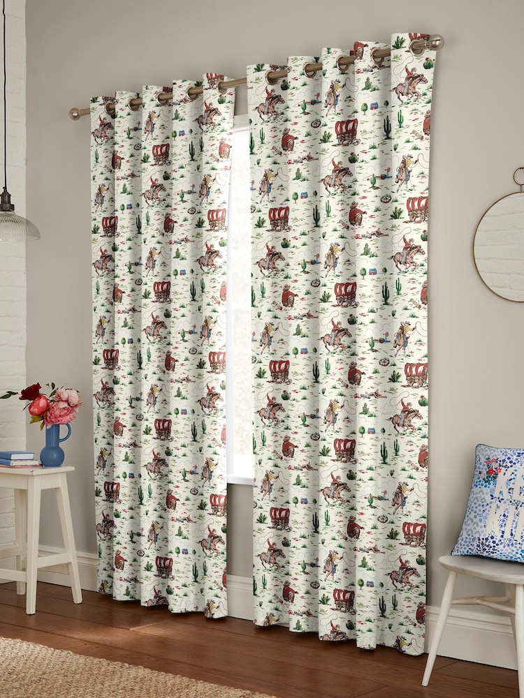 Cath Kidston Multi Cowboy Made To Measure 100% Cotton Curtains - Image 2 of 9
