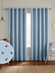 Cath Kidston Blue Rose Bud Made To Measure 100% Cotton Curtains - Image 1 of 9