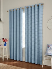 Cath Kidston Blue Rose Bud Made To Measure 100% Cotton Curtains - Image 2 of 9