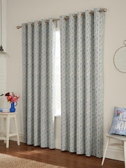 Cath Kidston Blue Wiggle Rose Made To Measure 100% Cotton Curtains - Image 2 of 9