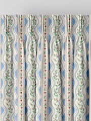 Cath Kidston Blue Wiggle Rose Made To Measure 100% Cotton Curtains - Image 5 of 9