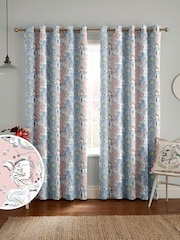 Cath Kidston Blue Power To The Peaceful Made To Measure 100% Cotton Curtains - Image 1 of 9