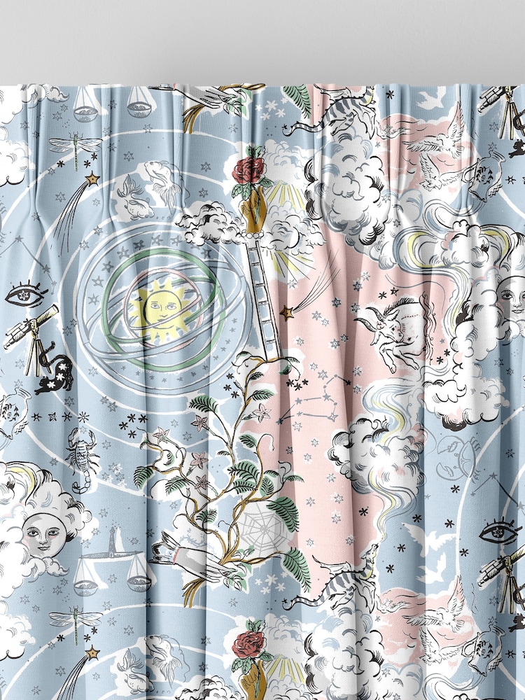 Cath Kidston Blue Power To The Peaceful Made To Measure 100% Cotton Curtains - Image 3 of 9