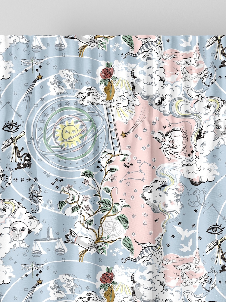 Cath Kidston Blue Power To The Peaceful Made To Measure 100% Cotton Curtains - Image 4 of 9