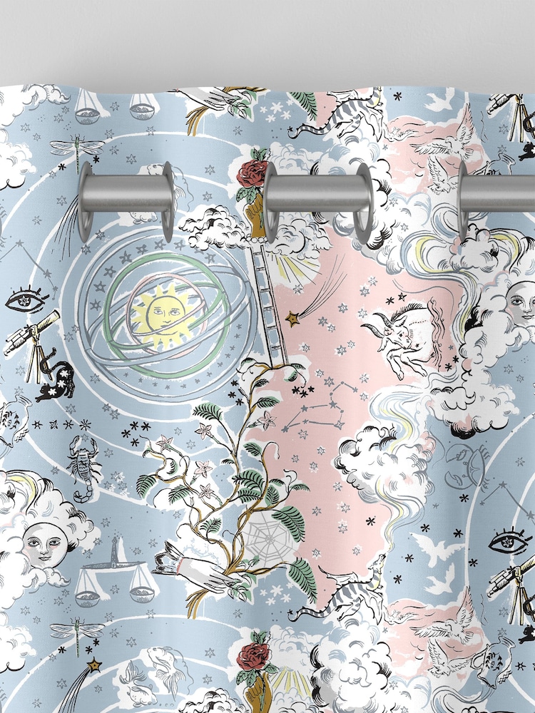 Cath Kidston Blue Power To The Peaceful Made To Measure 100% Cotton Curtains - Image 5 of 9