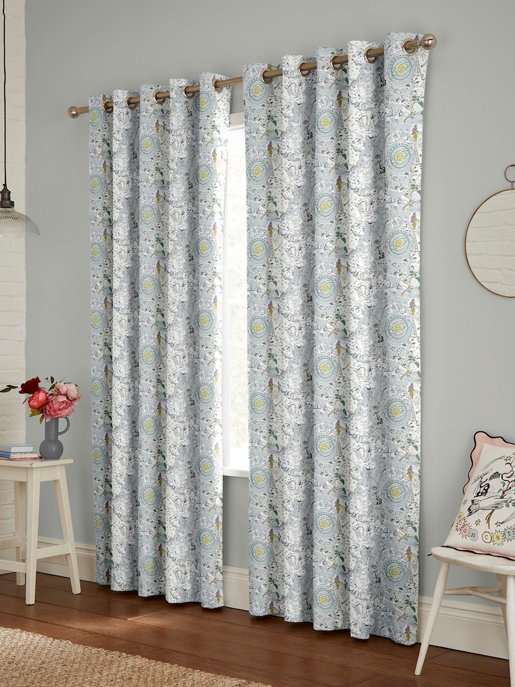 Cath Kidston Mint Green Power To The Peaceful Made To Measure 100% Cotton Curtains - Image 2 of 9