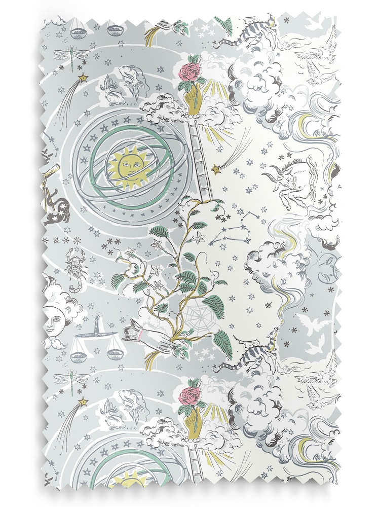 Cath Kidston Mint Green Power To The Peaceful Made To Measure 100% Cotton Curtains - Image 9 of 9