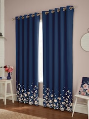 Cath Kidston Blue Spitalfields Border Made To Measure 100% Cotton Curtains - Image 2 of 9