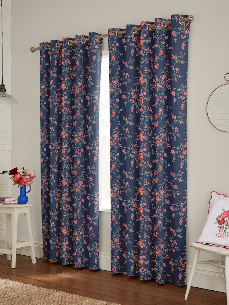 Cath Kidston Blue Millfield Blossom Made To Measure Curtains - Image 2 of 9