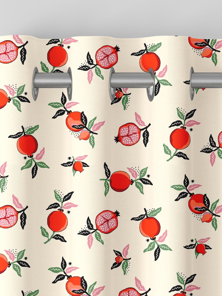 Cath Kidston Orange Pomegranate Made To Measure 100% Cotton Curtains - Image 7 of 9