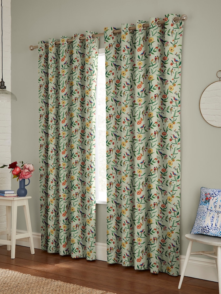 Cath Kidston Green Summer Birds Made To Measure 100% Cotton Curtains - Image 2 of 9