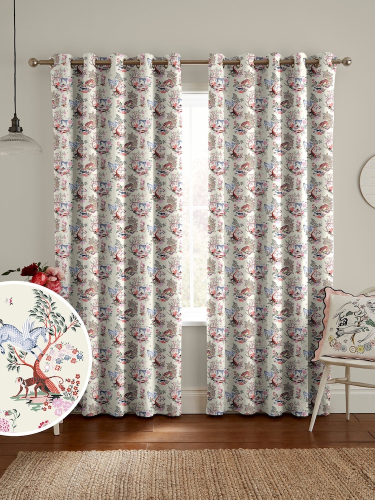 Cath Kidston Cream Magical Kingdom Made To Measure 100% Cotton Curtains - Image 1 of 9
