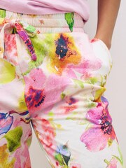 Pink Floral Watercolour Cotton Pyjamas - Image 3 of 4