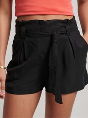 Черный - Superdry винтажные шорты с присборенным поясом - Изображение 3 из 6