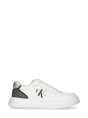 Calvin Klein Girls White Lace-Up Trainers - Image 1 of 5