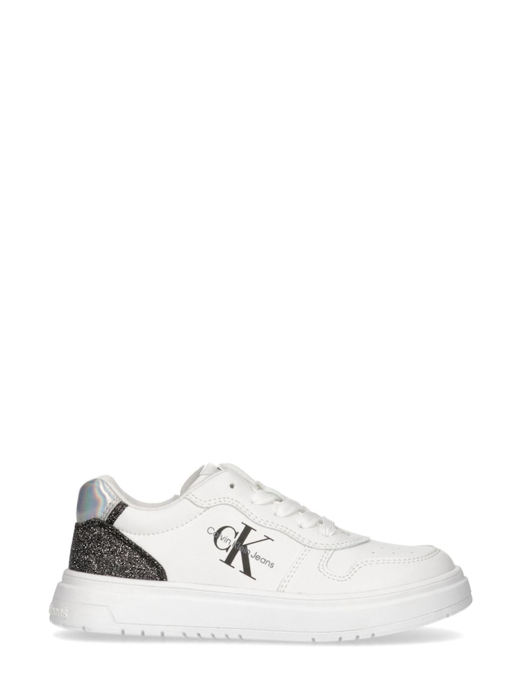Calvin Klein Girls White Lace-Up Trainers - Image 1 of 5