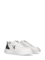 Calvin Klein Girls White Lace-Up Trainers - Image 2 of 5