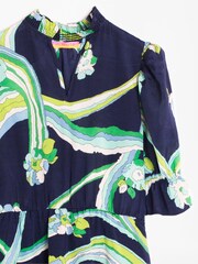 Vilagallo Blue Printed V-Neck Mini Dress - Image 4 of 4