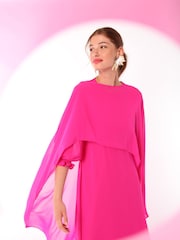 Vilagallo Pink Chiffon Midi Dress - Image 3 of 5