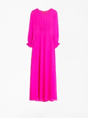 Vilagallo Pink Chiffon Midi Dress - Image 4 of 5