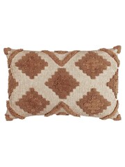 furn. Brown Lamar Geometric Tufted Loop Cotton Cushion - Image 2 of 7