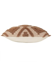 furn. Brown Lamar Geometric Tufted Loop Cotton Cushion - Image 4 of 7