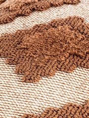 furn. Brown Lamar Geometric Tufted Loop Cotton Cushion - Image 5 of 7