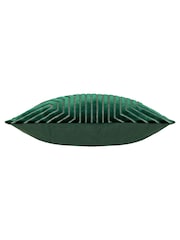 Riva Paoletti 2 Pack Green Evoke Geometric Cut Velvet Cushions - Image 3 of 6