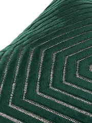 Riva Paoletti 2 Pack Green Evoke Geometric Cut Velvet Cushions - Image 4 of 6