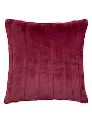 Riva Paoletti Ruby Red 55 x 55cm Empress Large Faux Fur Cushion - Image 1 of 6