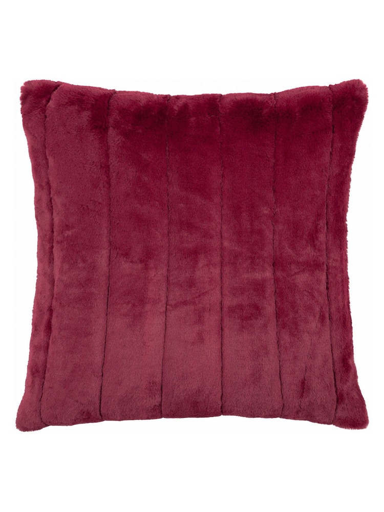 Riva Paoletti Ruby Red 55 x 55cm Empress Large Faux Fur Cushion - Image 1 of 6