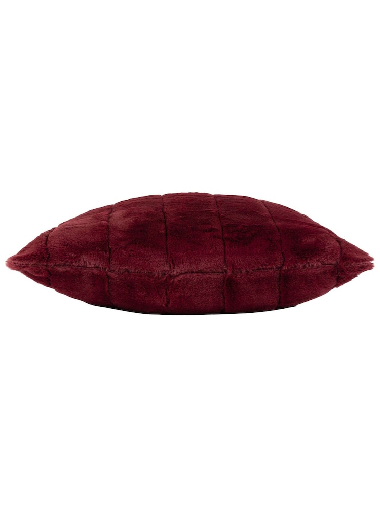 Riva Paoletti Ruby Red 55 x 55cm Empress Large Faux Fur Cushion - Image 2 of 6